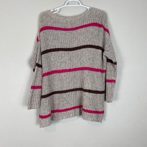 Free People Complete In Stripes Slouchy Oversized Sweater Small - Picture 5 of 9